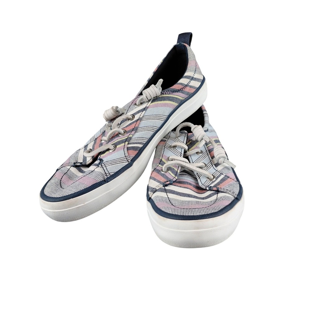 Sperry Crest Vibe Womens Striped Slip On Sneakers Multi Color STS88468 Size 7.5